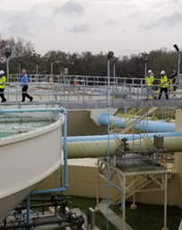 Engineers at a wastewater plant